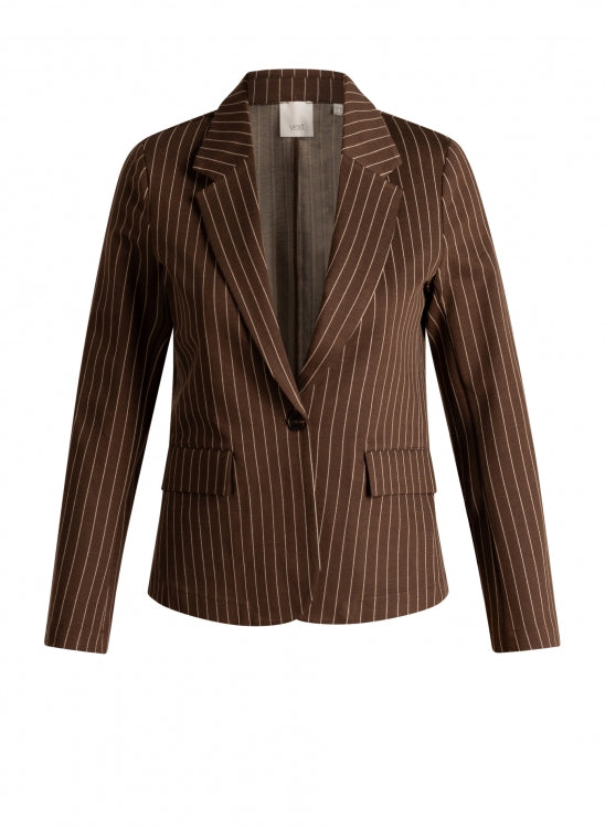 Yest Berta Essential Blazer - Mocca Brown/Sand