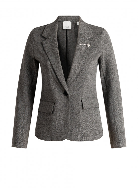 Yest Berta Essential Blazer - Dark Grey/Multi