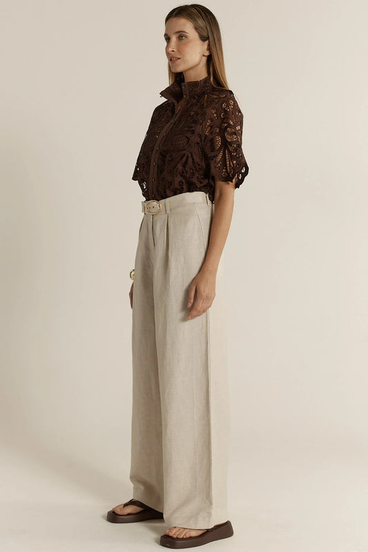 Fate & Becker Amara Belted Linen Pant