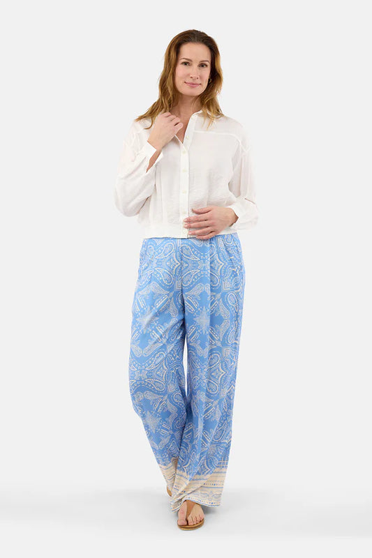 B. Copenhagen Sky Blue & Cream Printed Pants