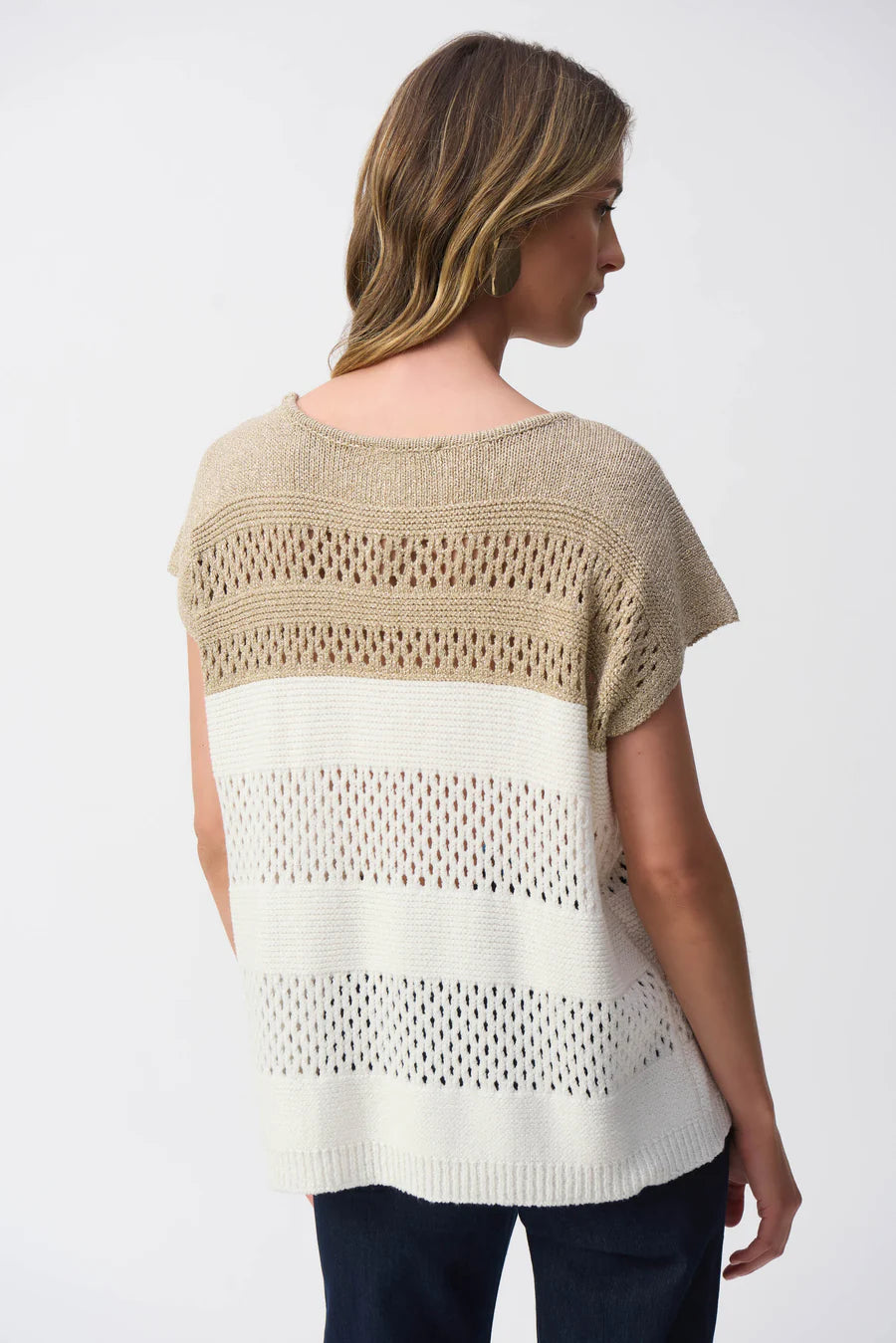 Joseph Ribkoff Gold/White Sweater