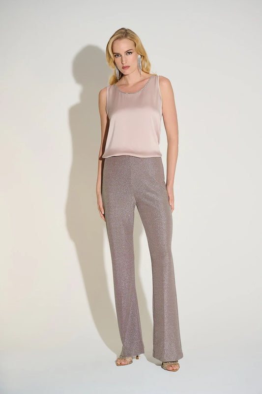 Joseph Ribkoff Recycled Satin Top with Rhinestone Trim