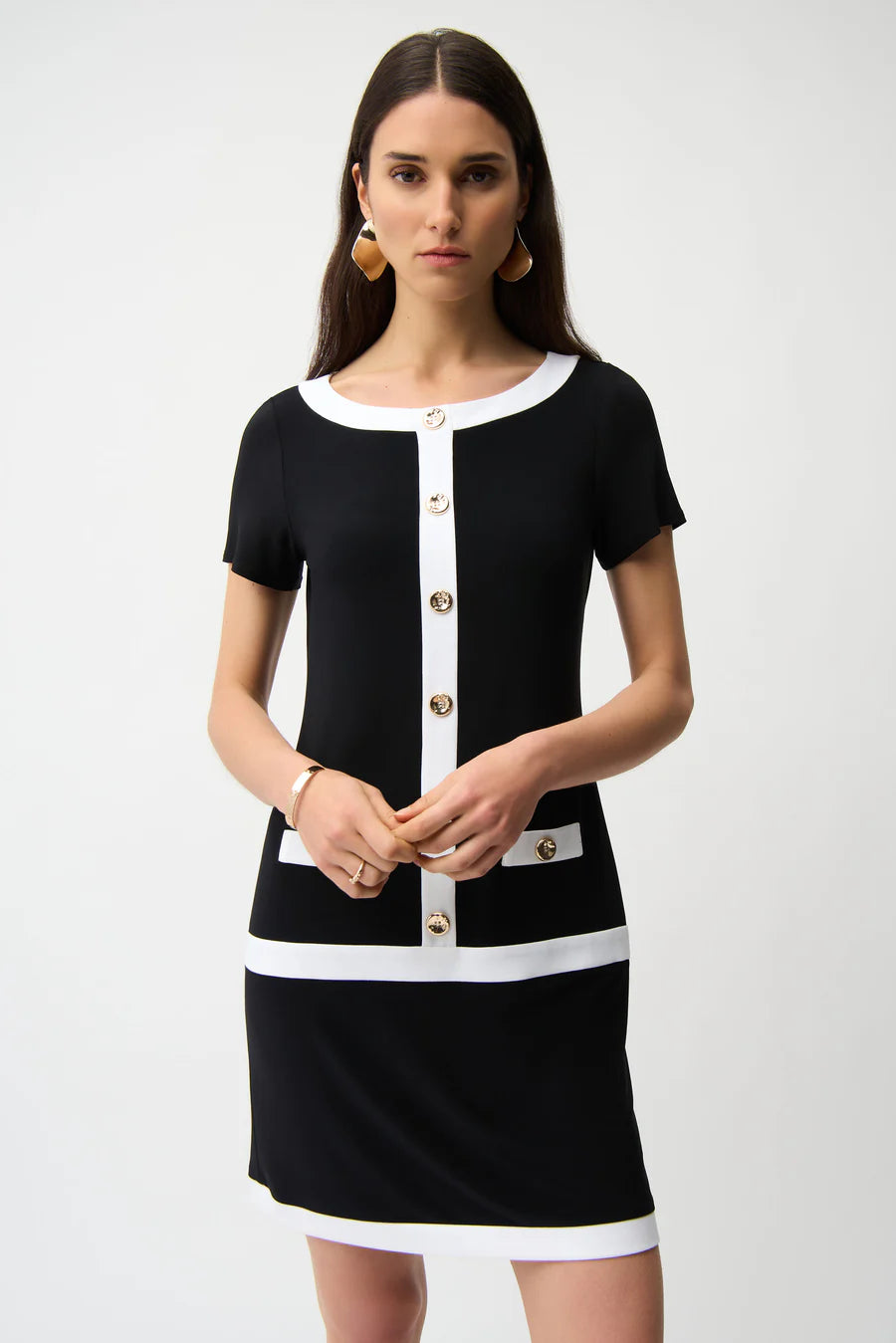 Joseph Ribkoff Silky Knit Colour Block Sheath Dress