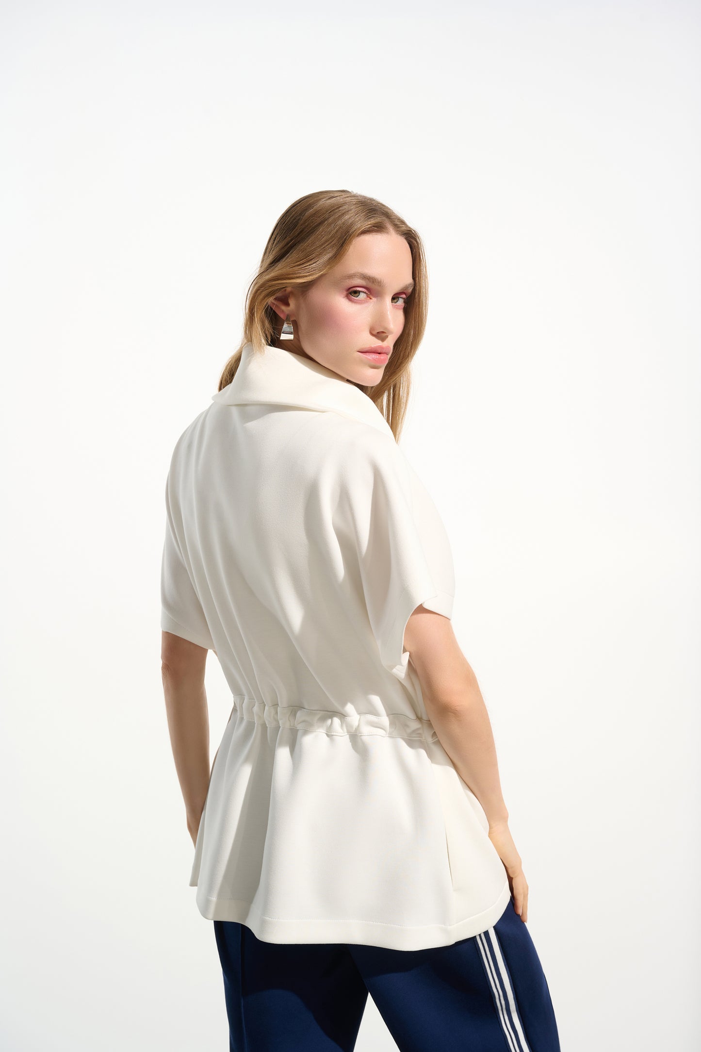 Joseph RIbkoff Scuba Jersey Boxy Jacket With Drawstring Waist