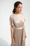 Joseph Ribkoff Pleaded Satin Fit and Flare Dress with Sash Belt