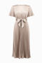 Joseph Ribkoff Pleaded Satin Fit and Flare Dress with Sash Belt
