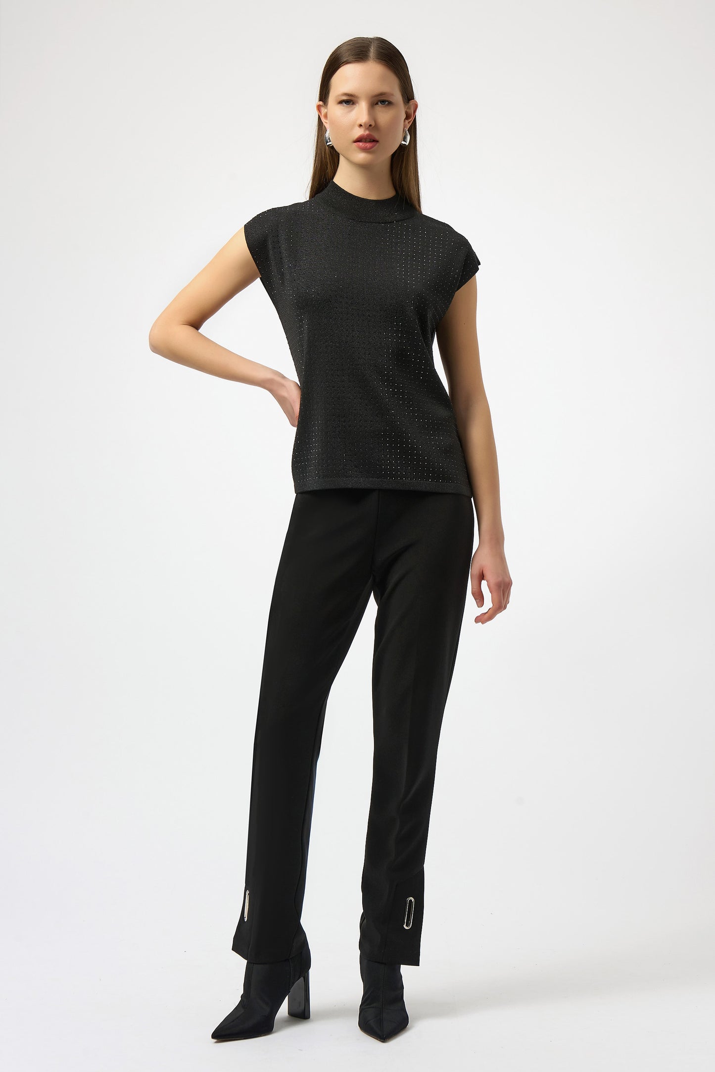 Joseph Ribkoff Sparkle High Neck Sleeveless Top