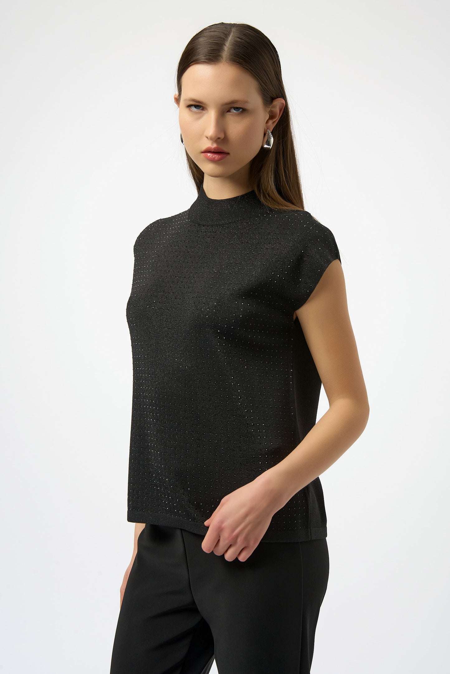 Joseph Ribkoff Sparkle High Neck Sleeveless Top