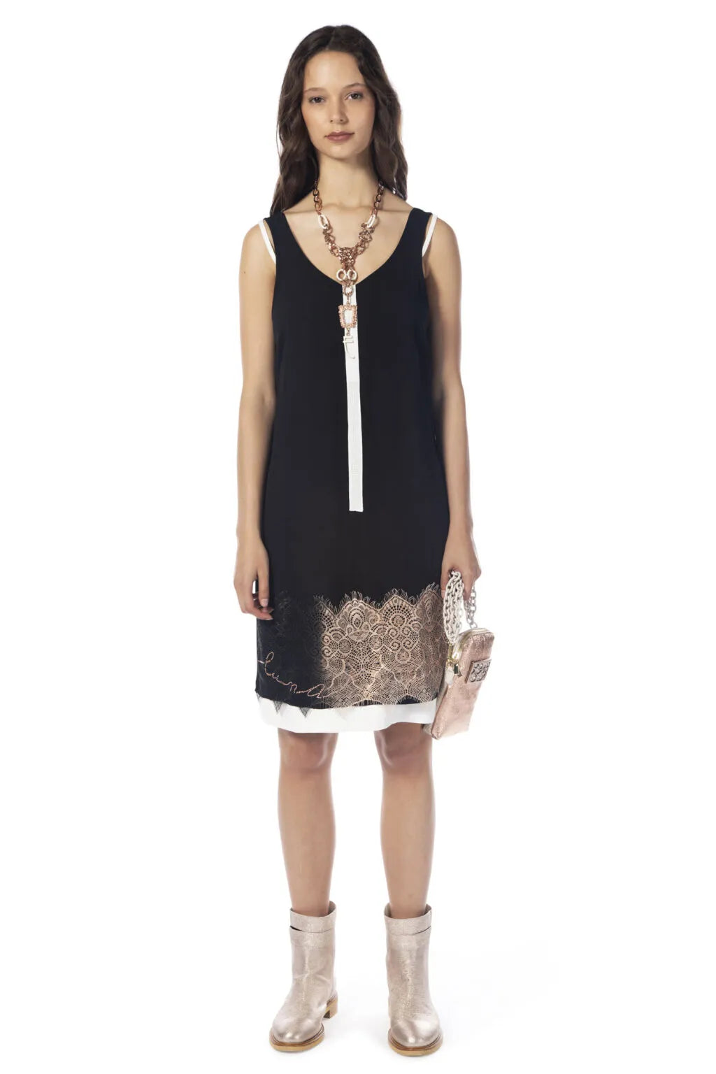 Elisa Cavaletti Black and Rose Gold Dress