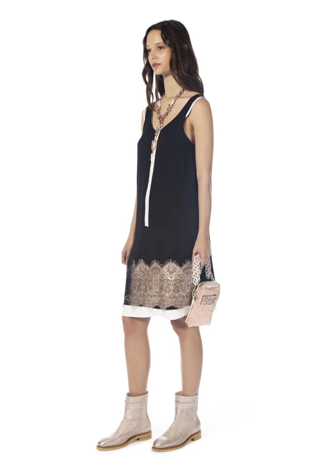 Elisa Cavaletti Black and Rose Gold Dress
