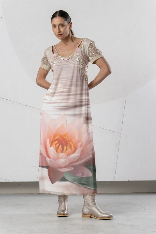 Elisa Cavaletti Rose Beige Long Dress
