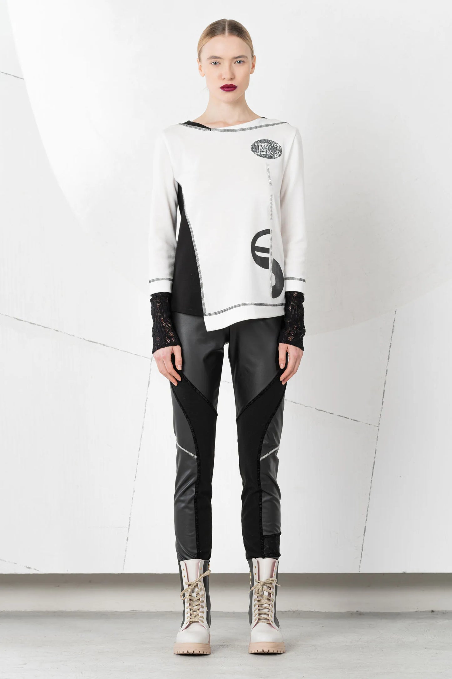 Elisa Cavaletti Black Faux Leather Leggings