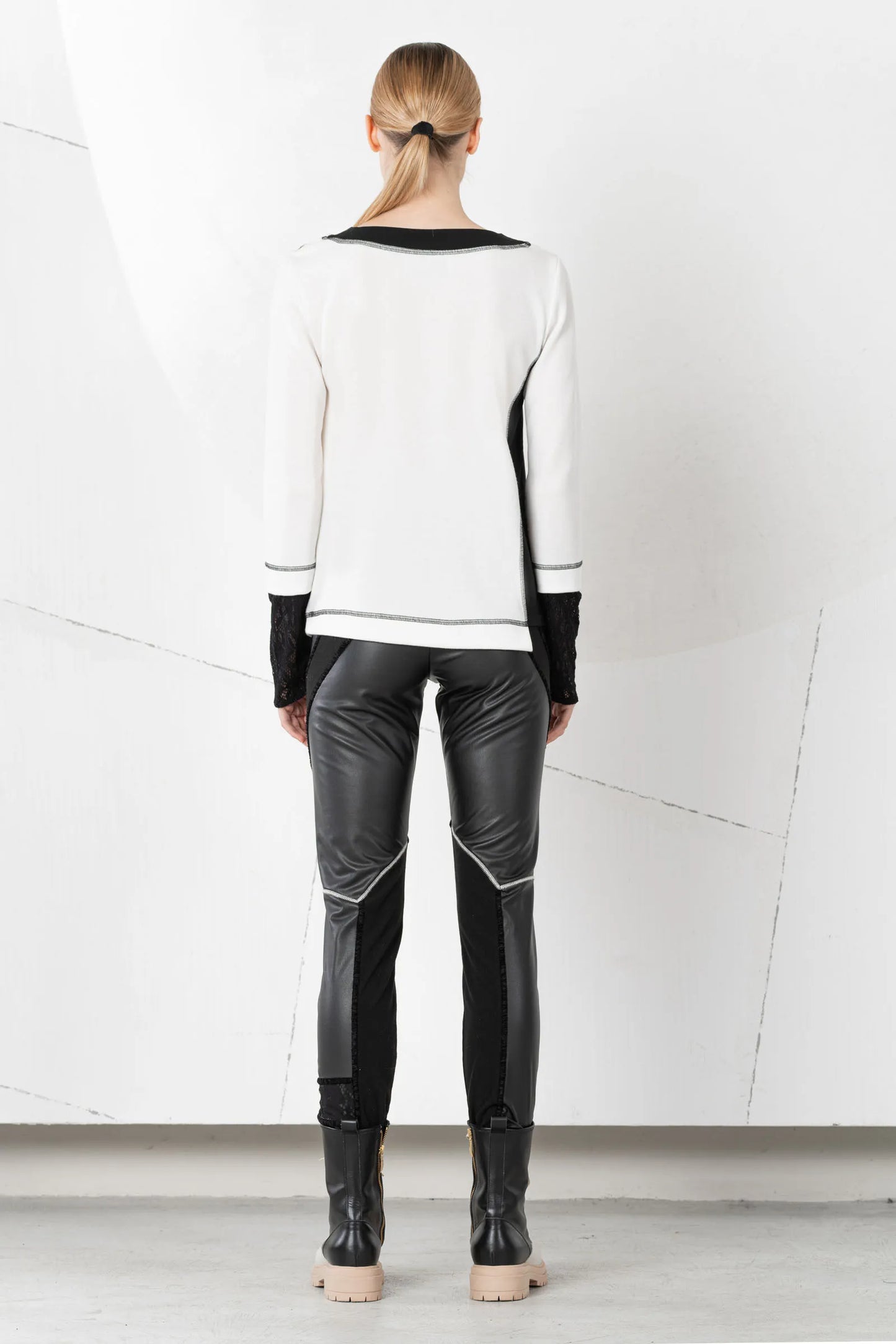 Elisa Cavaletti Black Faux Leather Leggings