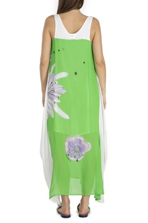 Elisa Cavaletti Long Green Floral Dress
