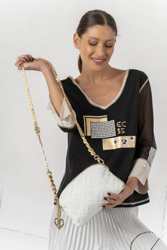 Elisa Cavaletti Black and White Bag