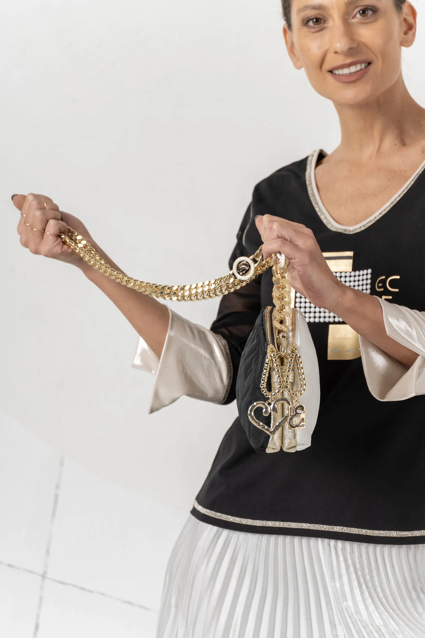 Elisa Cavaletti Black and White Bag