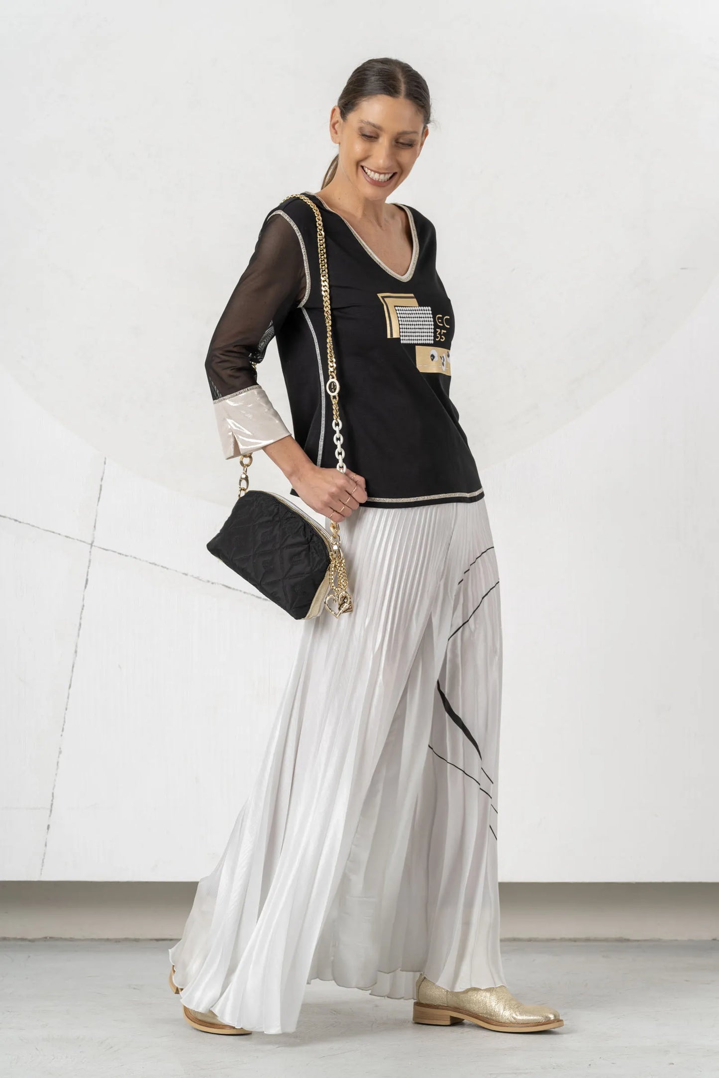 Elisa Cavaletti Black and White Bag