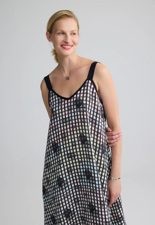Luukaa Neon Black Print Linen Dress