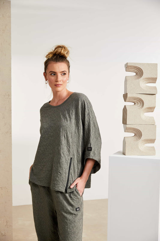 Naya Top with Zipper (Army)