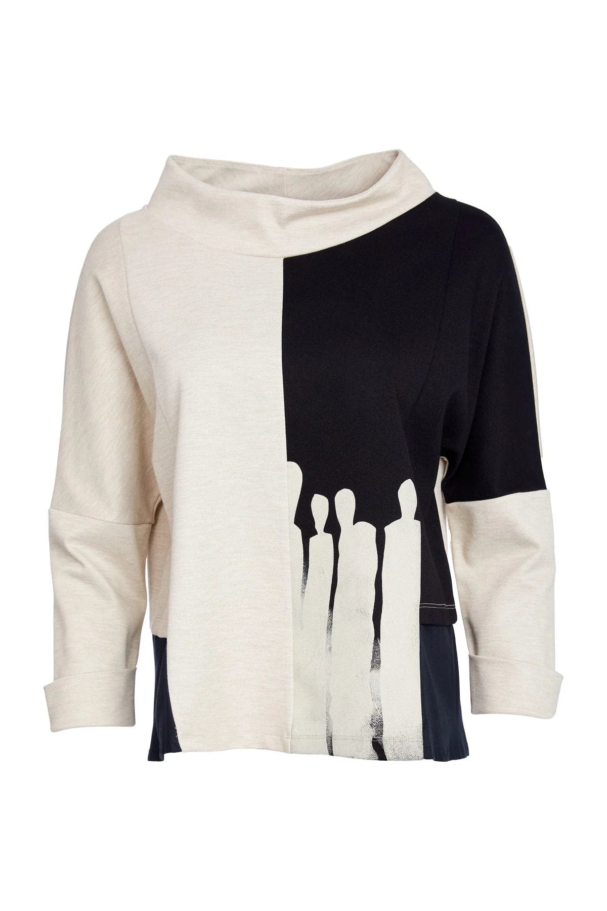 Naya Black/Sand Printed Sweater