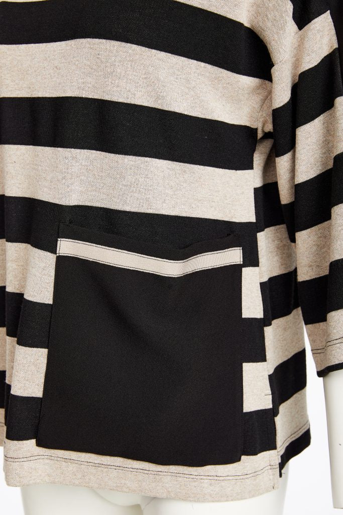 Naya Black/Sand Stripe Top