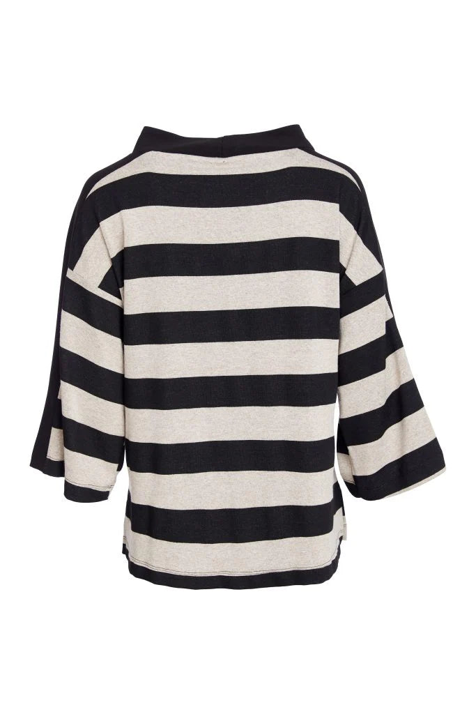 Naya Black/Sand Stripe Top