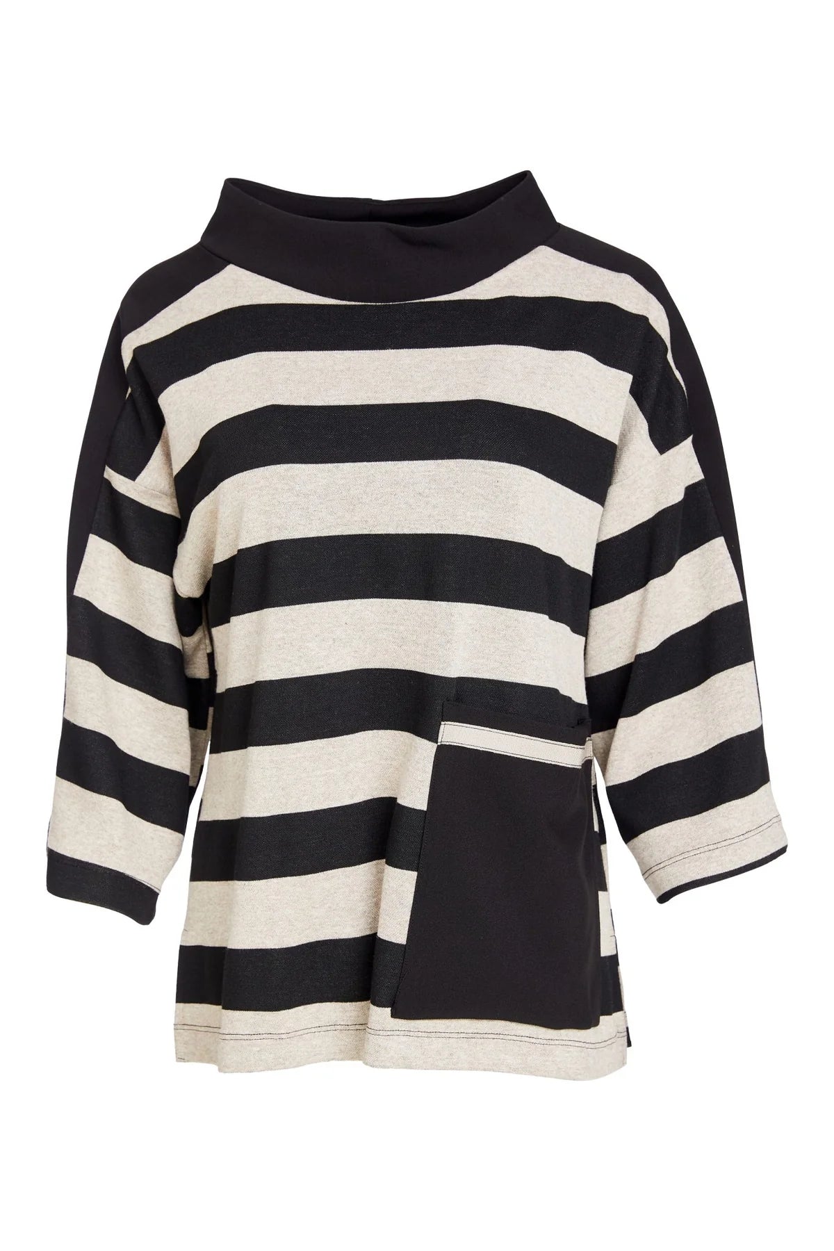 Naya Black/Sand Stripe Top