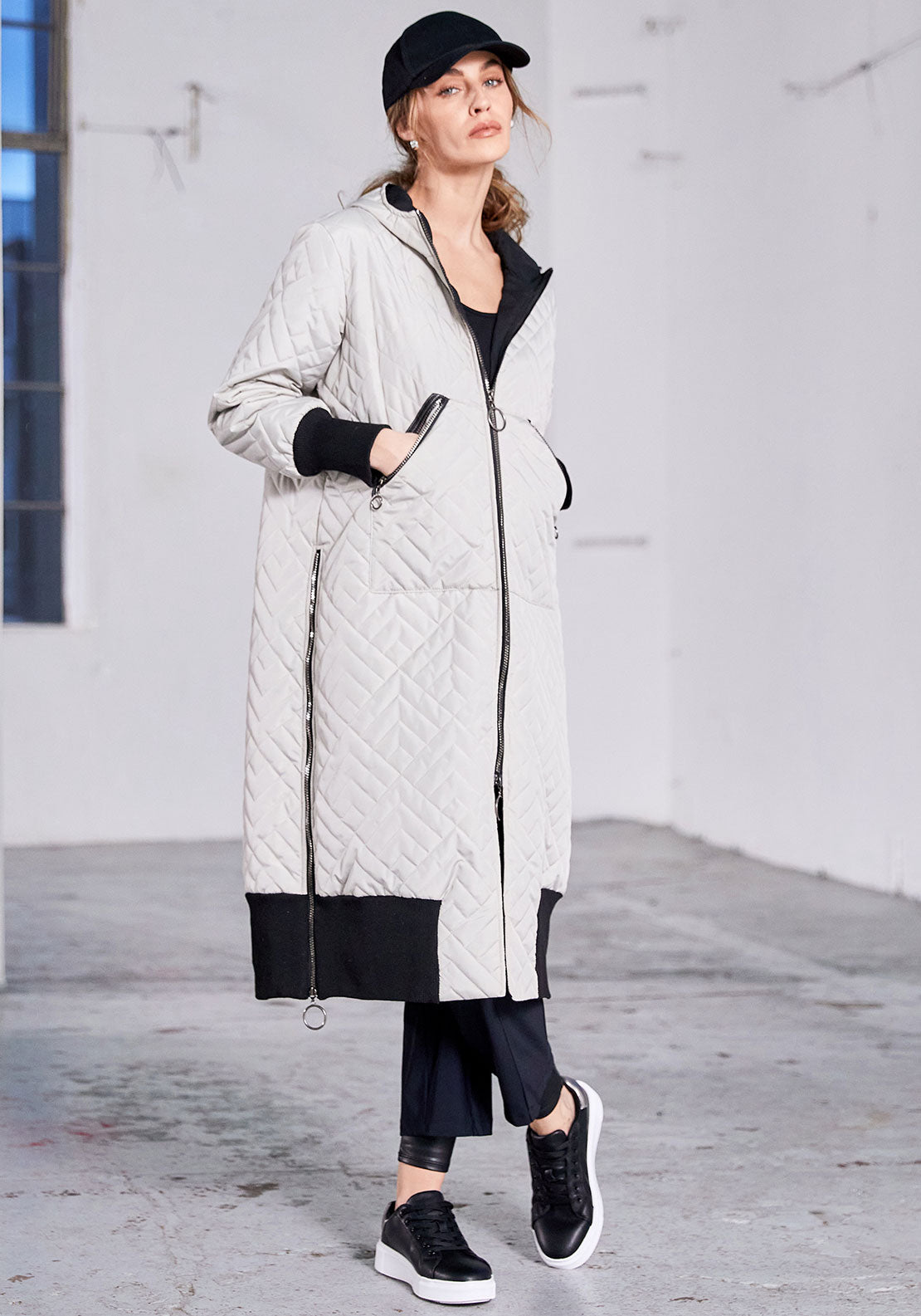 Naya Quilted Long Coat