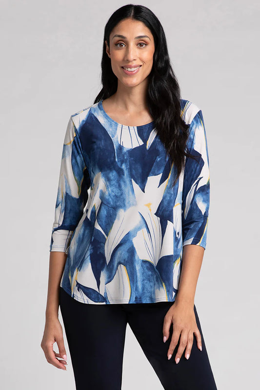 Sympli Watery Reflection Go To Classic T Relax 3/4 Sleeve