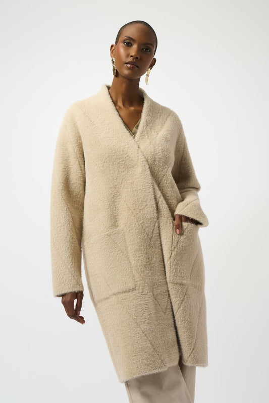 Joseph Ribkoff Feather Yarn Sweater Coat