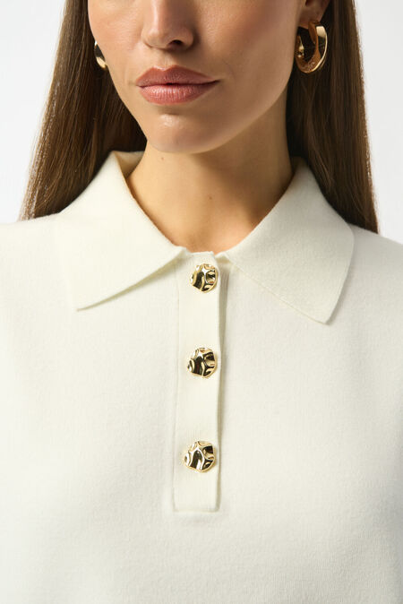 Joseph Ribkoff Button Closure Relaxed Fit Top