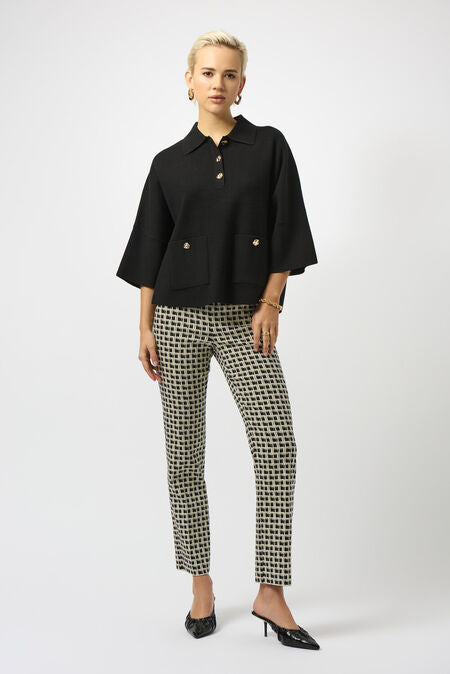 Joseph Ribkoff Button Closure Relaxed Fit Top