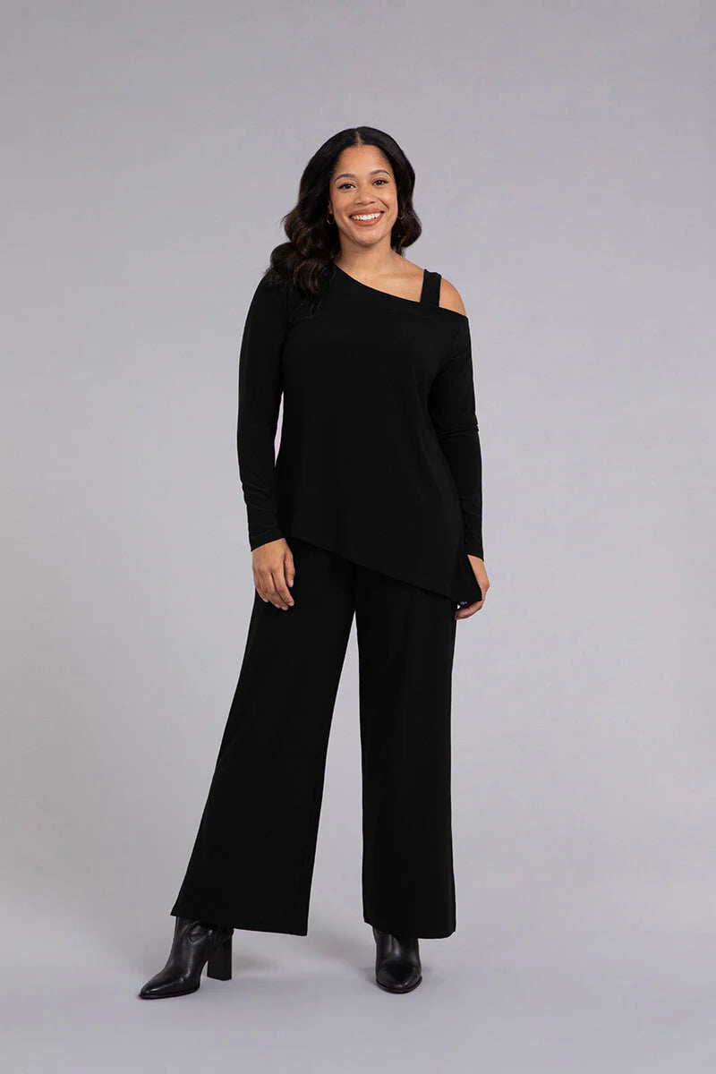 Sympli One Shoulder Top, Long Sleeve
