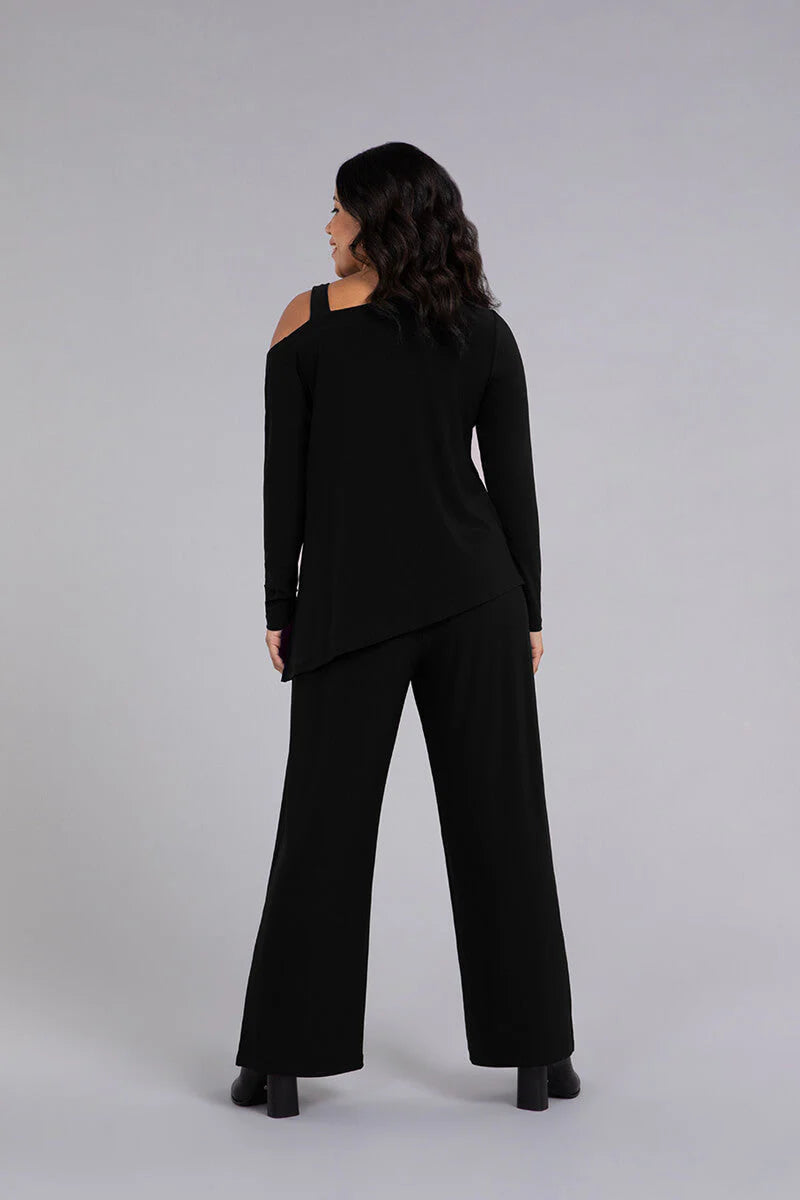 Sympli One Shoulder Top, Long Sleeve
