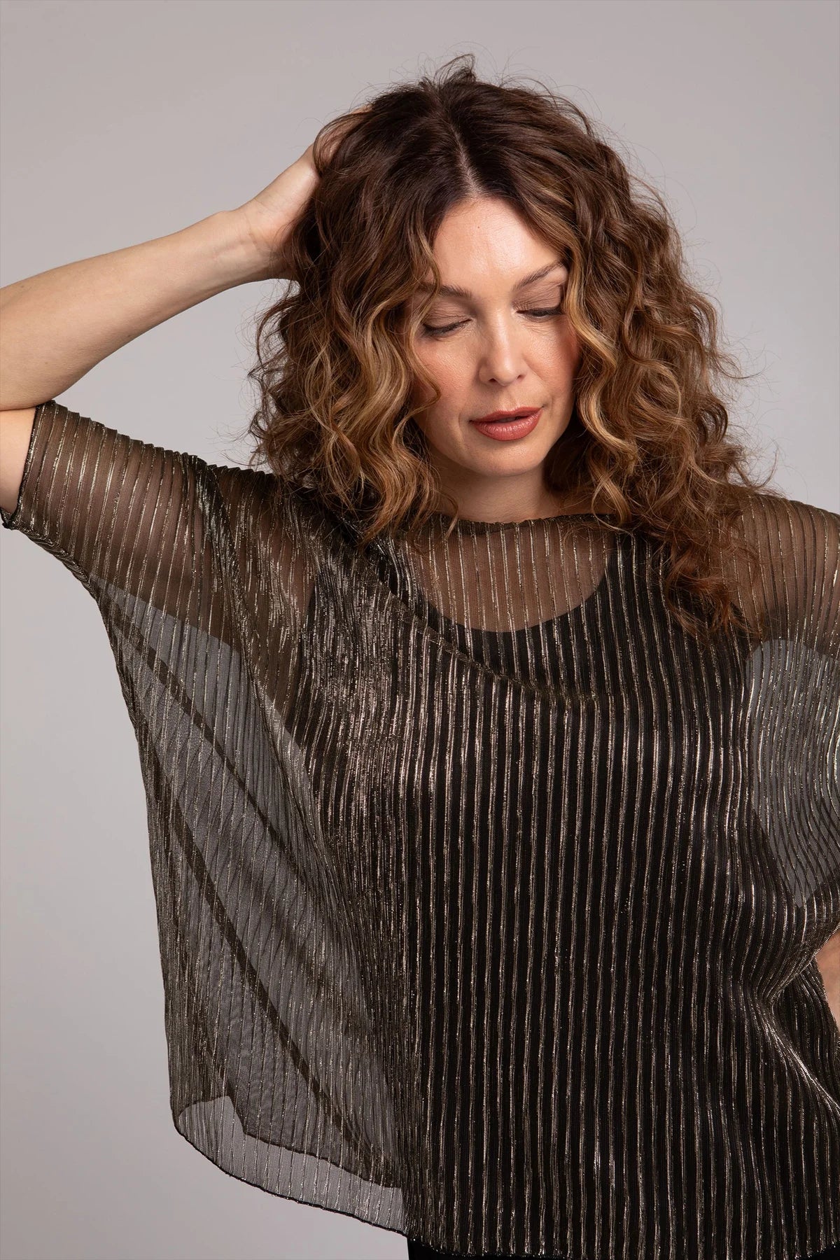 Sympli Pleated Mesh Nu Clip Top