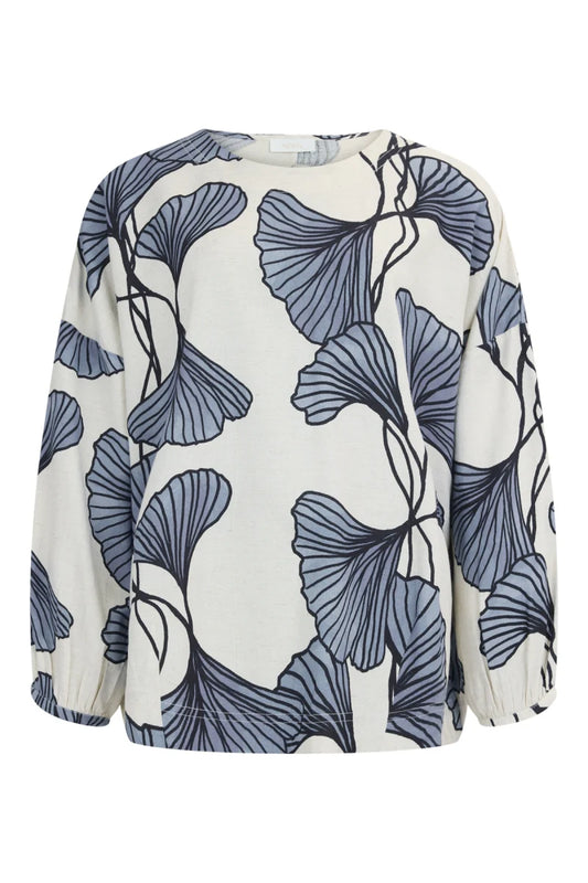 Noen Blue Print Linen Blouse