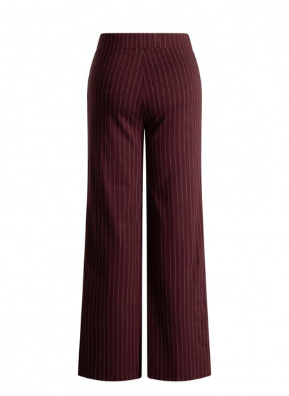 Yest Nayla Essential Pant - Wine Red/Grey Melange