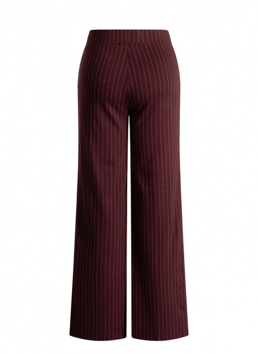 Yest Nayla Essential Pant - Wine Red/Grey Melange