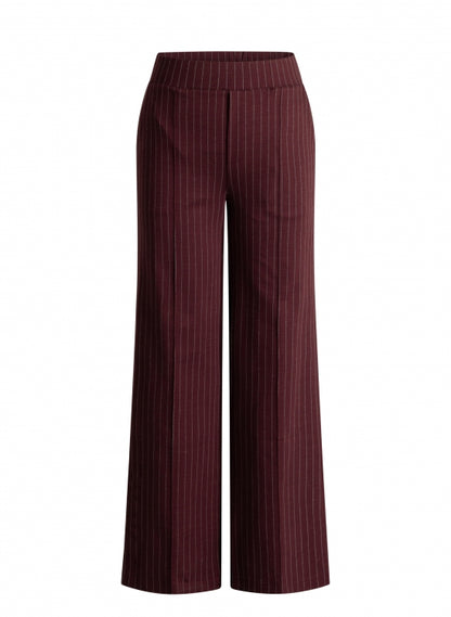 Yest Nayla Essential Pant - Wine Red/Grey Melange