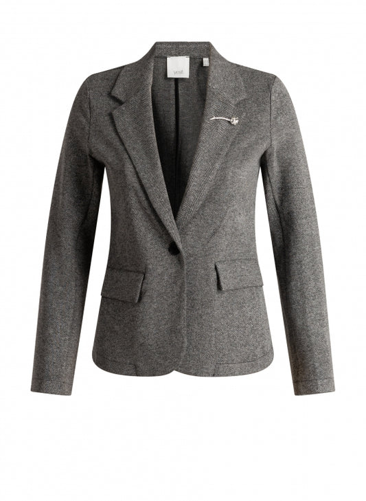 Yest Berta Essential Blazer - Dark Grey/Multi