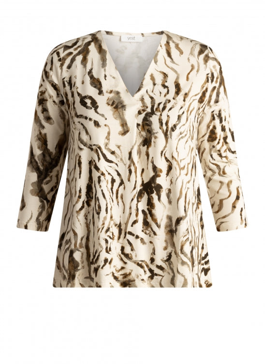 Yest Sorina Jersey Shirt - Beige Cream/Multi