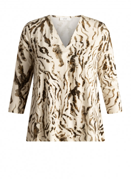 Yest Sorina Jersey Shirt - Beige Cream/Multi