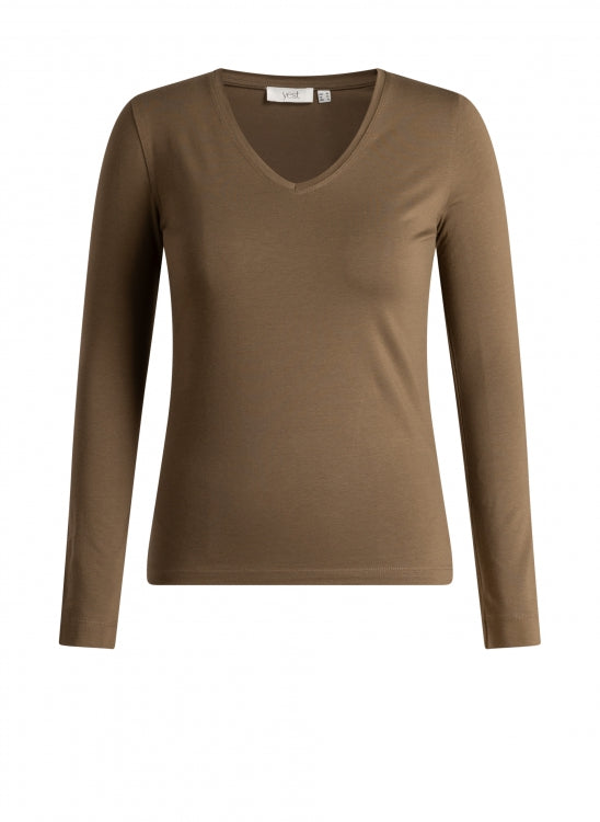 Yest Sofia Jersey Shirt - Grey Olive