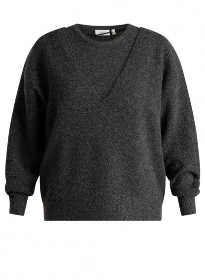 Yest Shira Sweater - Dark Grey/Melange