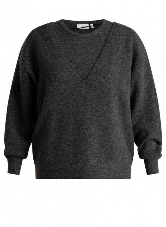 Yest Shira Sweater - Dark Grey/Melange