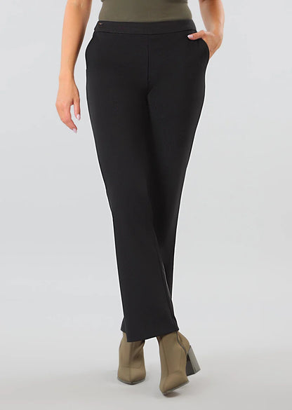Lisette Straight Leg  Black Pant with Pockets