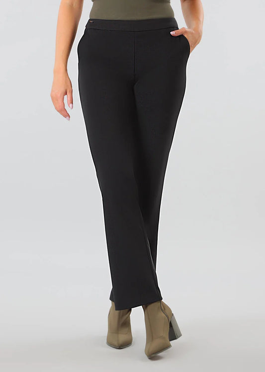 Lisette Straight Leg  Black Pant with Pockets