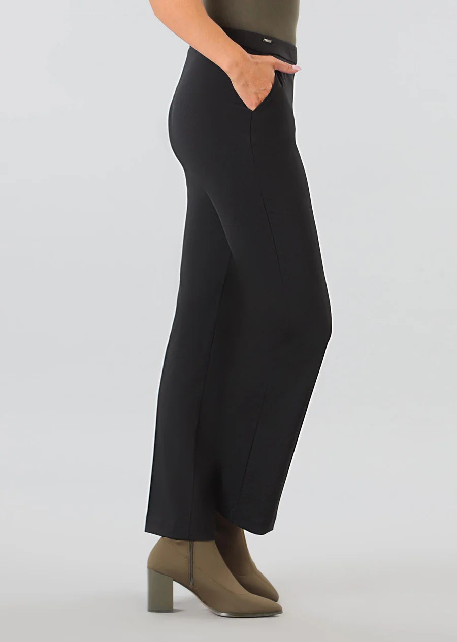 Lisette Straight Leg  Black Pant with Pockets