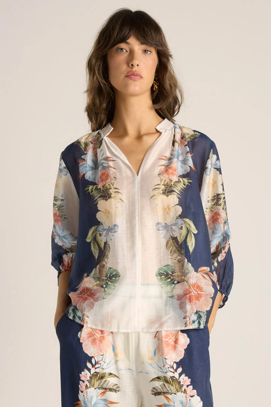 Fate & Becker Solara Placement Print Top