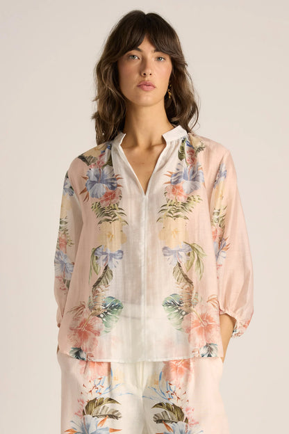 Fate & Becker Solara Placement Print Top